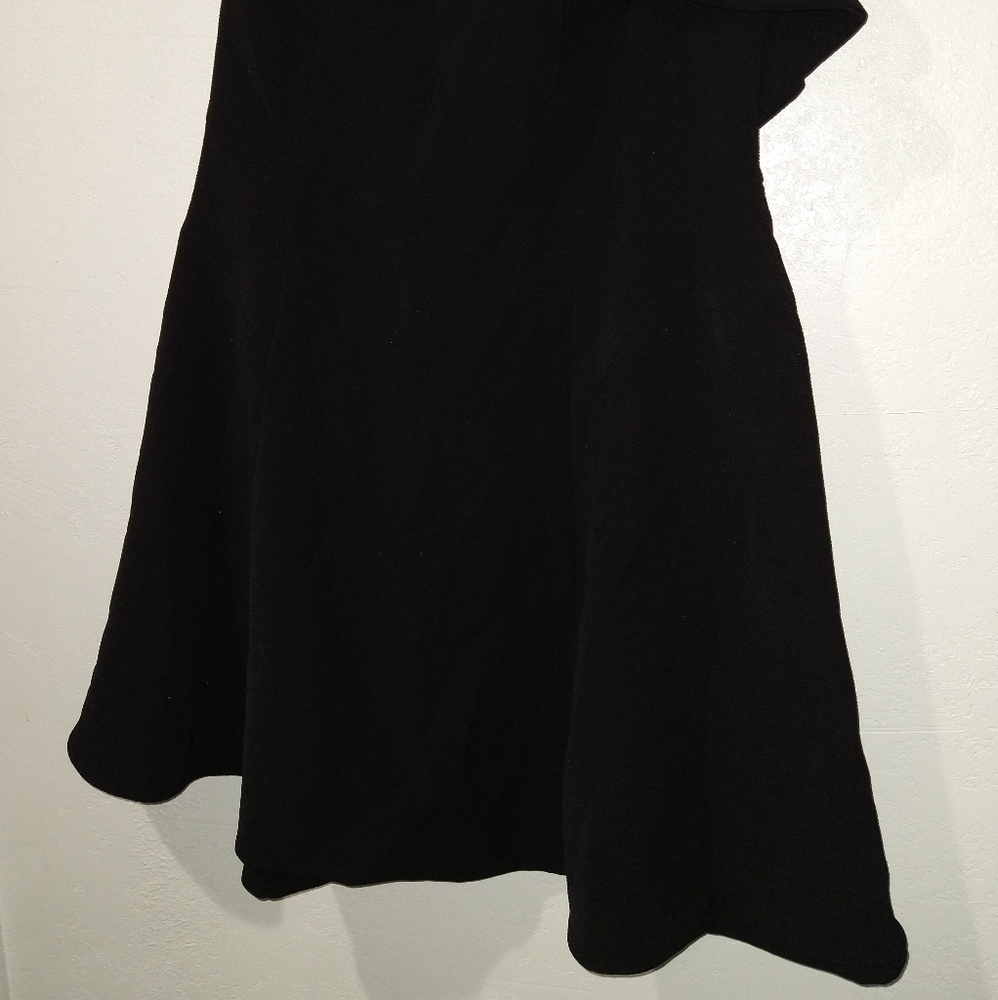 One-Shoulder Ruffle Fit & Flare Dress - Black - Picture 5 of 10